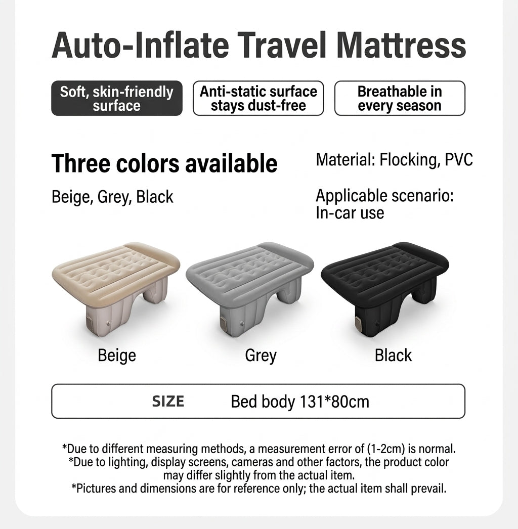 Car rear travel mattress new energy sleeping travel automatic charging and discharging carry leveling to fill the inflatable bed