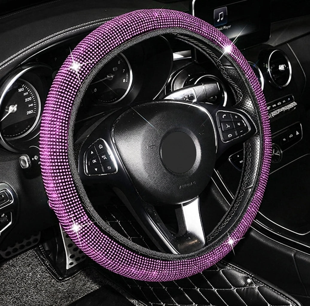 Car steering wheel cover, diamond-shaped new all-season universal seatbelt cover, multi-piece coaster steering wheel protective cover