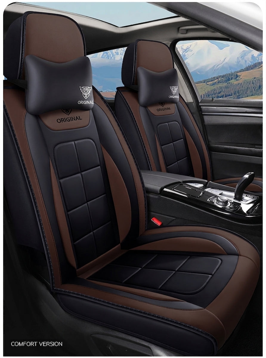 The five-seater car seat cushion is fully surrounded by the all-season universal leather seat cover, which is wear-resistant, dirt-resistant and breathable