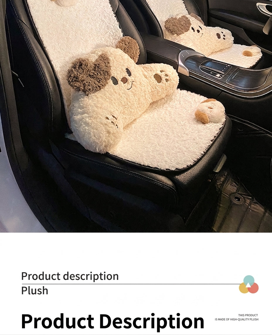 Car headrest, neck pillow, a pair of female driver pillows, cute dogs, car cushions, car seats, lumbar and neck pillows