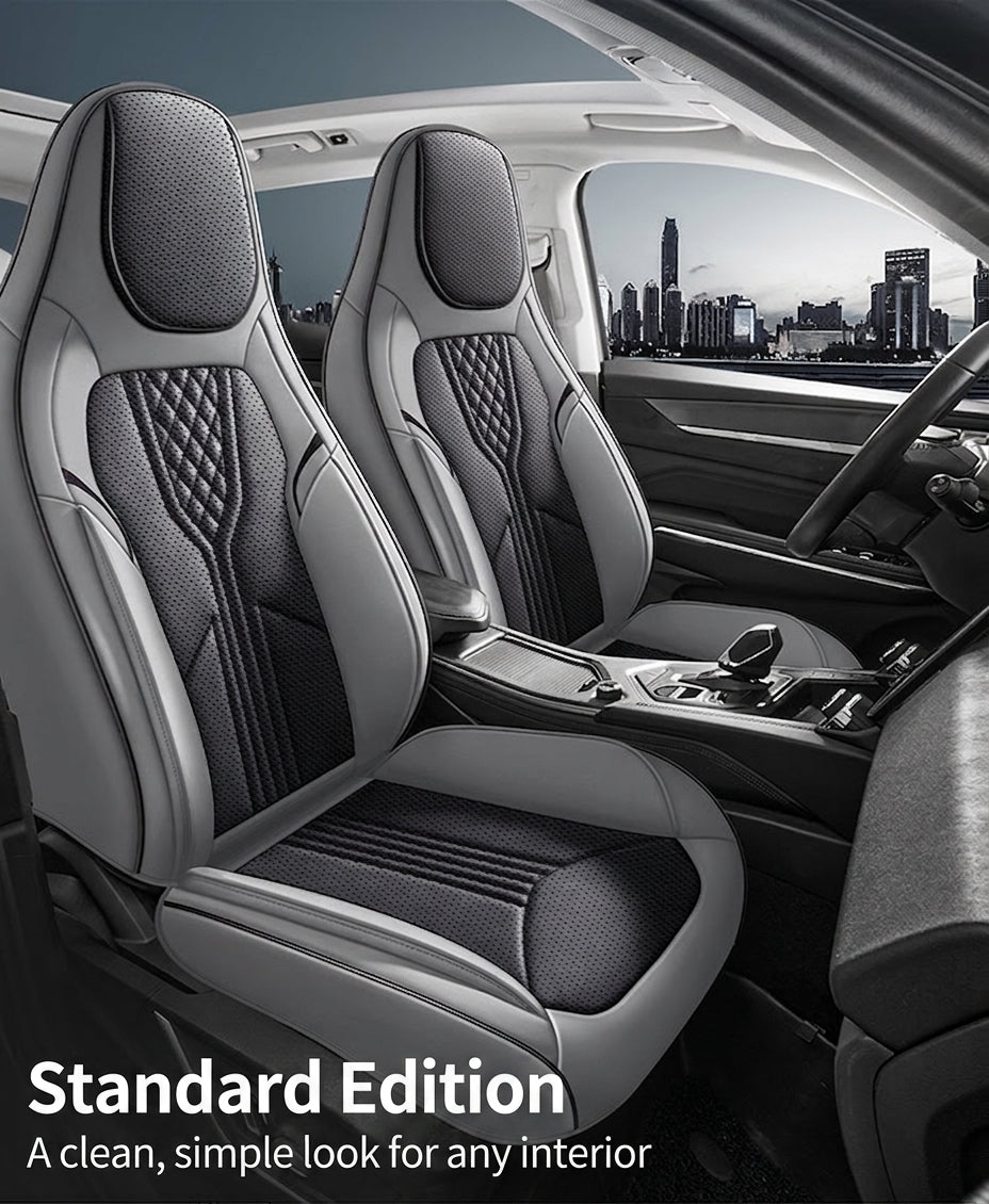 3D Nappa leather car full-coverage integrated headrest cover, all-season universal sports seat cover, leather seat cushion manufacturer wholesale