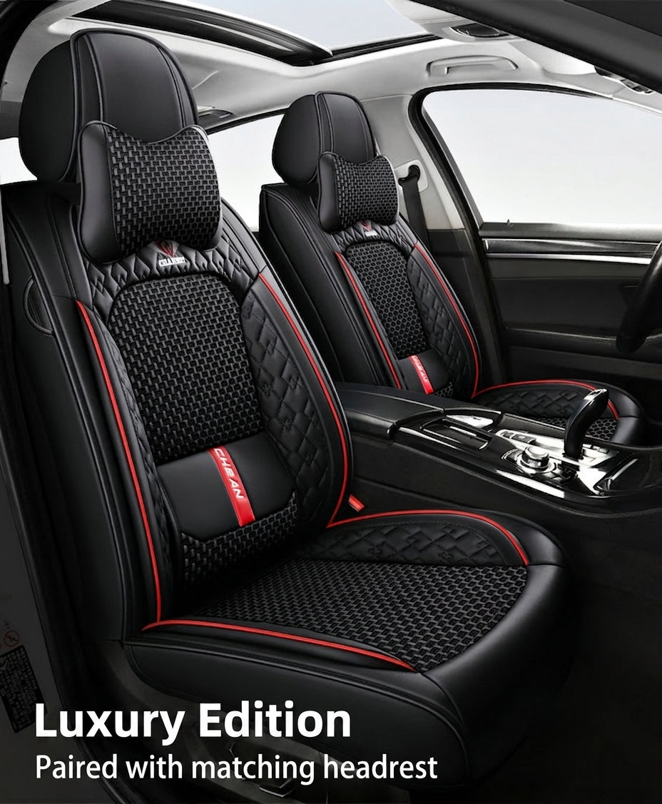 The 2025 new lumbar Napa leather ice silk car seat cushion is suitable for all seasons