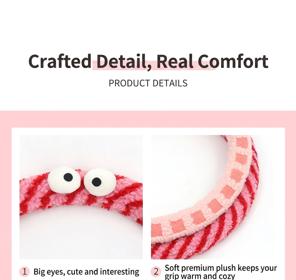 Winter plush steering wheel covers, 2024 new Monster non-slip warm all-season GM heated handlebar covers, women's version