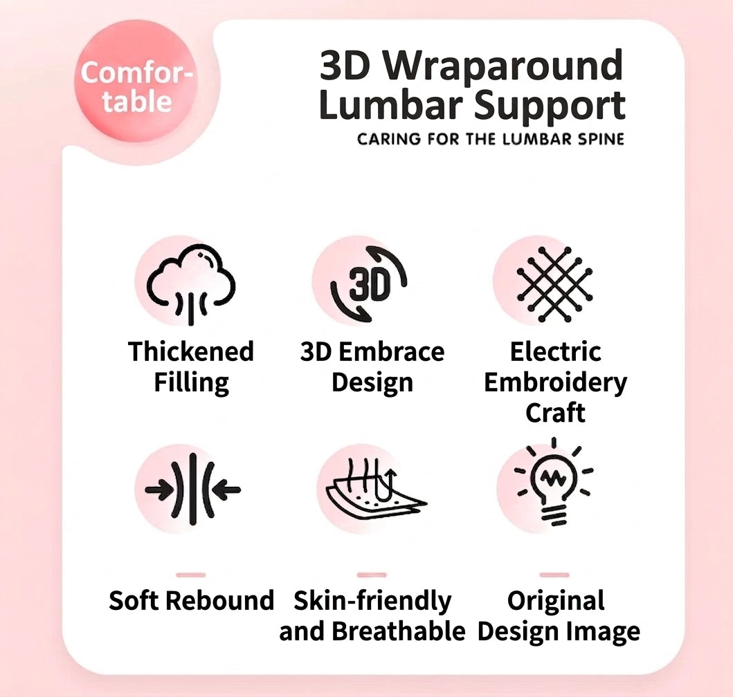 Car lumbar support, driver's seat backrest cushion, car headrest, lumbar support pad, internet-famous women's driving lumbar support tool