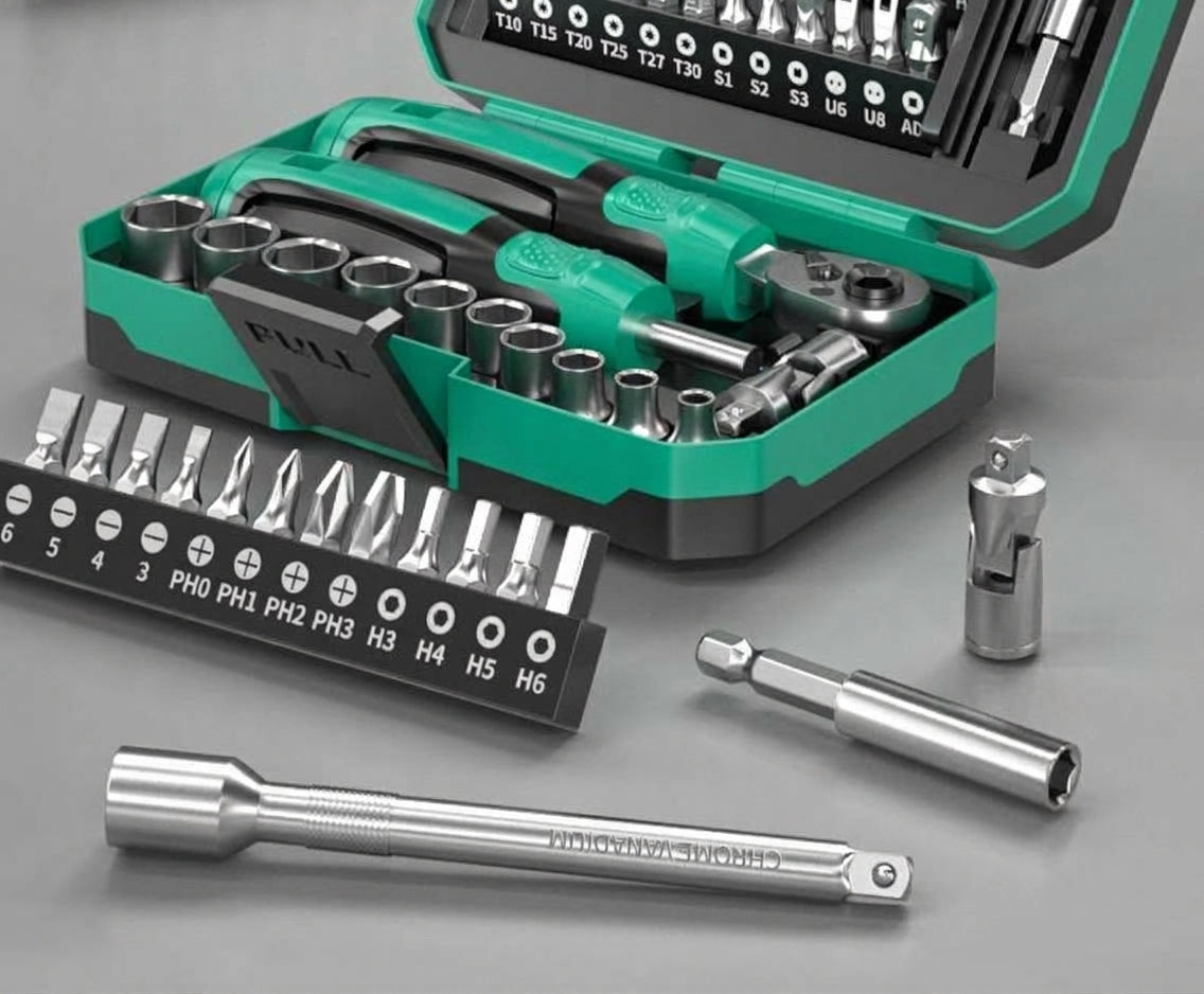 Screwdriver set, motorcycle bike repair tool, repair socket, ratchet wrench, rider tool kit