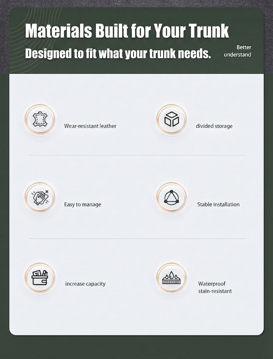 Multifunctional trunk storage bag, large-capacity storage car storage bag, zoned design for easy access and portable storage box