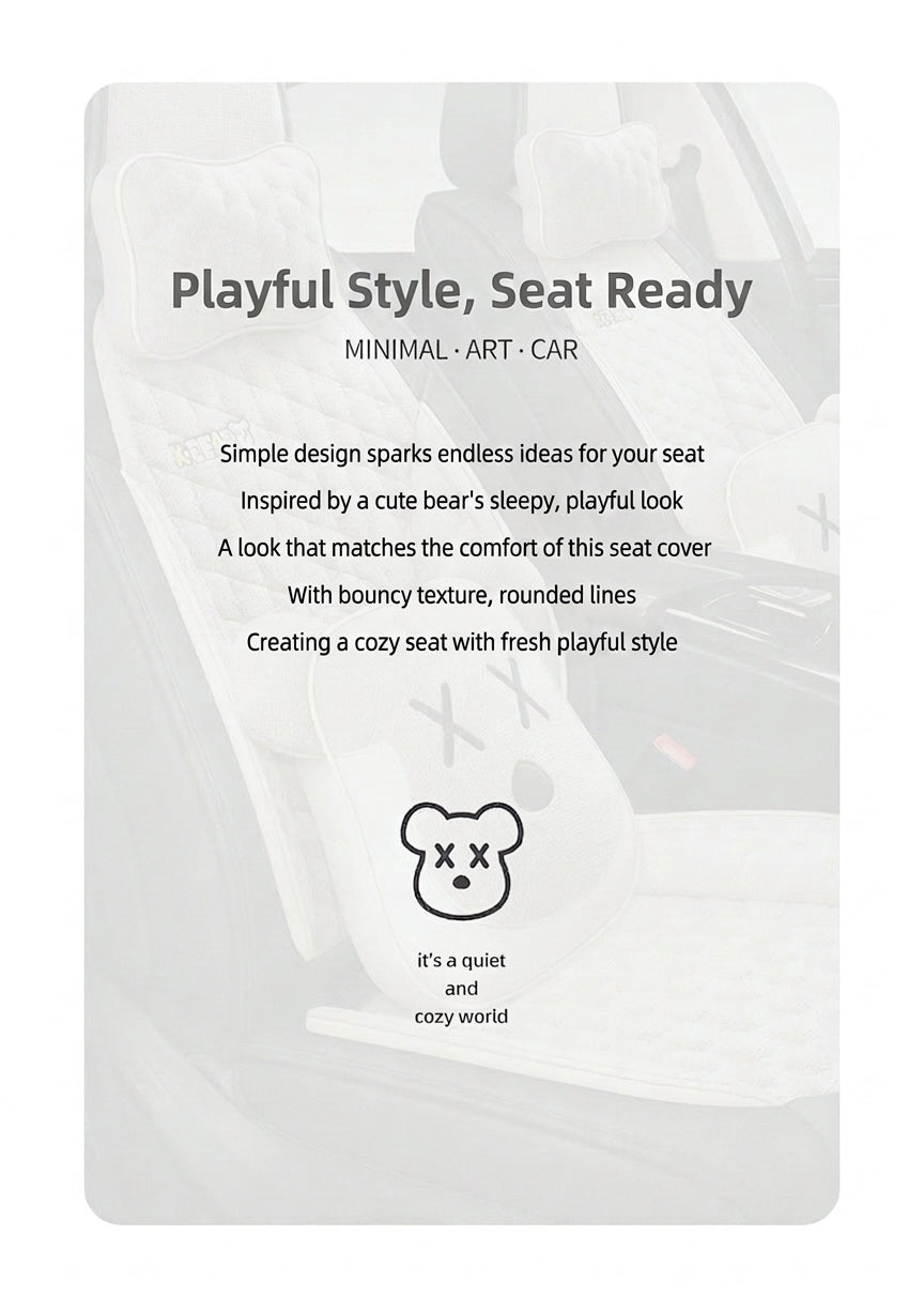 New Ice Silk Breathable Car Seat Covers, Cartoon Cute Seat Covers, Fully Inclusive Seat Cushion Covers All Seasons
