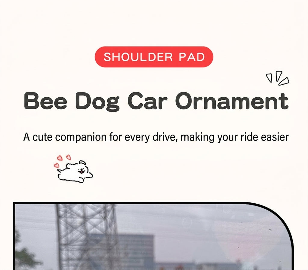 Car ornaments cute dolls bee dog car central control screen party doll display screen decoration car interior products