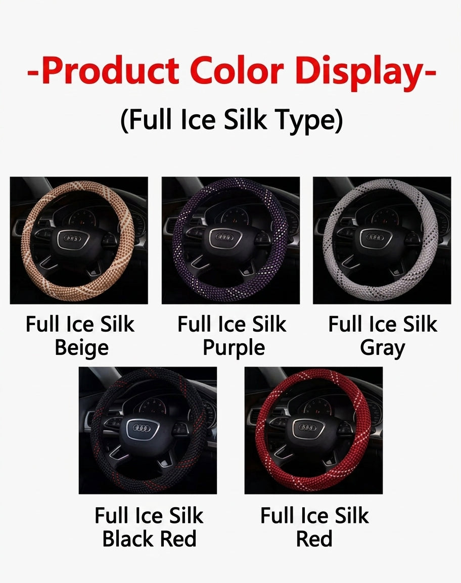 All-season universal wear-resistant car steering wheel covers, woven sweat-absorbing car handlebar covers, direct supply from wholesale manufacturers