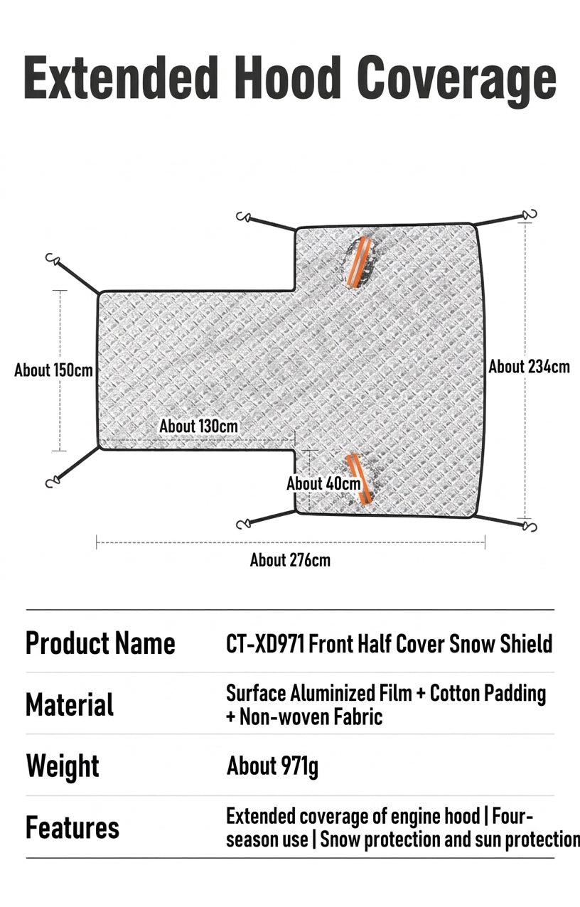 Car Hood & Windshield Snow Cover - Front Half