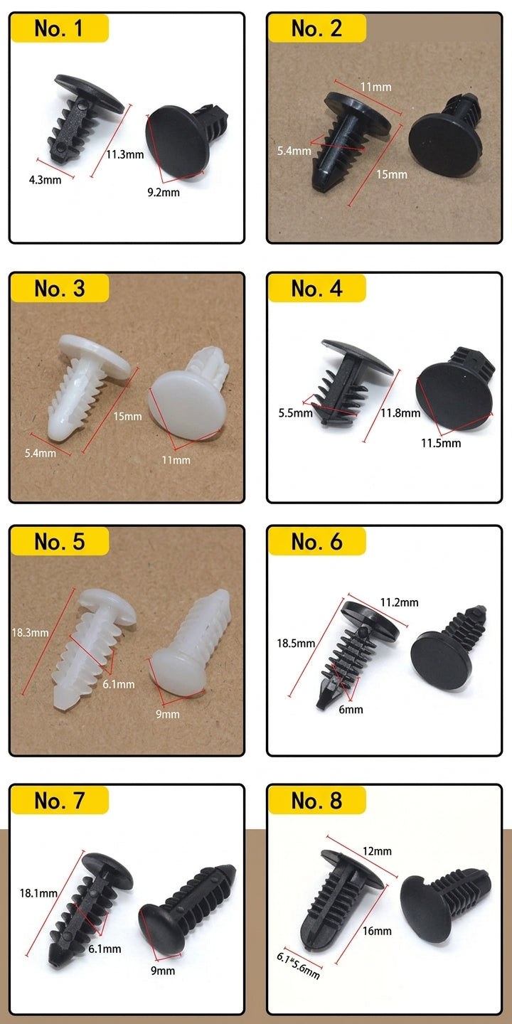 Car universal nylon roof, trunk interior buckle, rivet seal, pickup card, barb buckle, Christmas tree buckle