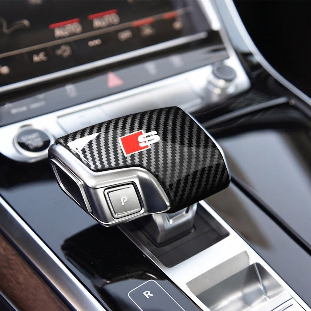 Suitable for Audi A6L A4L Q5LA3Q7Q2L gear shift cover, carbon fiber texture gear lever cover, and automotive interior modification