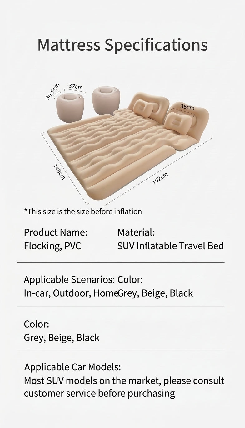 SUV inflatable mattress, car trunk air mattress, in-car sleeping essential, suitable for car camping, Tesla