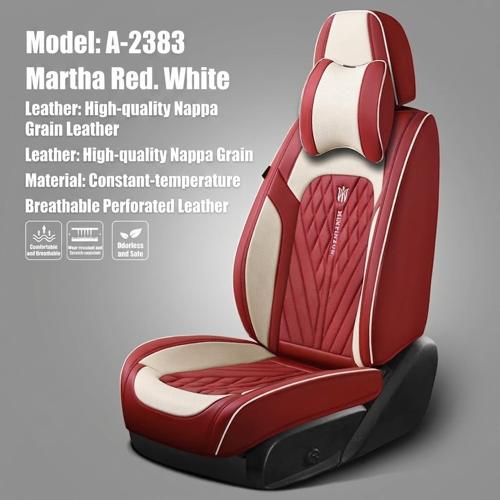 Car seat cushion Nappa leather breathable all-season universal seat cover, full-coverage high-end seat cushion car seat protective cover