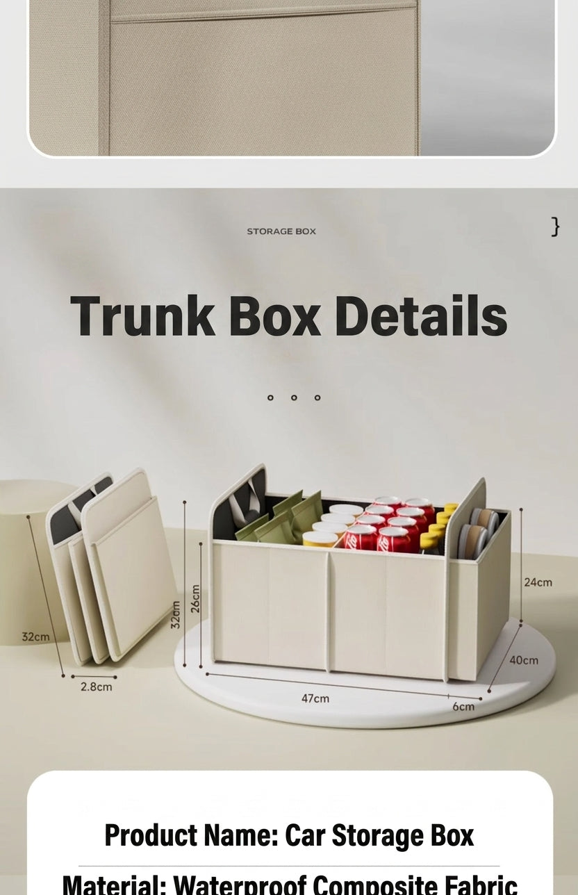 Car trunk storage box, cross-border trunk folding multifunctional Amazon bestseller, self-driving touring in-car storage box