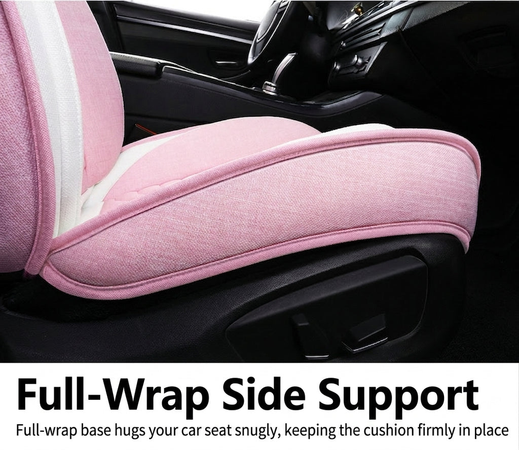 Cartoon car seat cushion, all-season universal all-round car seat cover, linen fabric art seat cushion, winter goddess seat cover