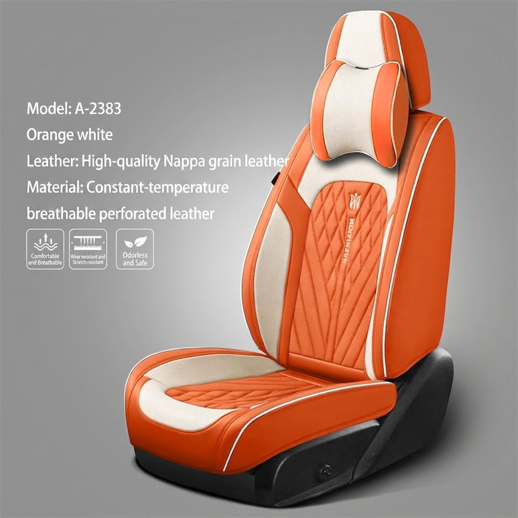 Car seat cushion Nappa leather breathable all-season universal seat cover, full-coverage high-end seat cushion car seat protective cover