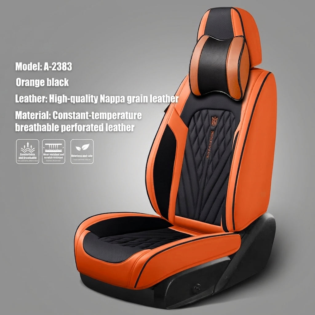 Car seat cushion Nappa leather breathable all-season universal seat cover, full-coverage high-end seat cushion car seat protective cover