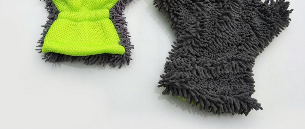 Fride Rich Velvet Thickened Car Wash Gloves Housekeeping Cleaning Gloves Sandwich Mesh Hole Wipe Gloves