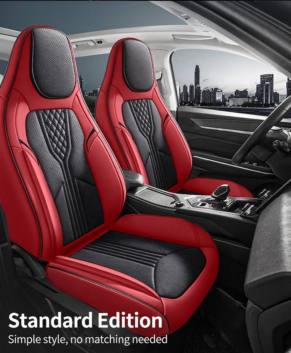 3D Nappa leather car full-coverage integrated headrest cover, all-season universal sports seat cover, leather seat cushion manufacturer wholesale