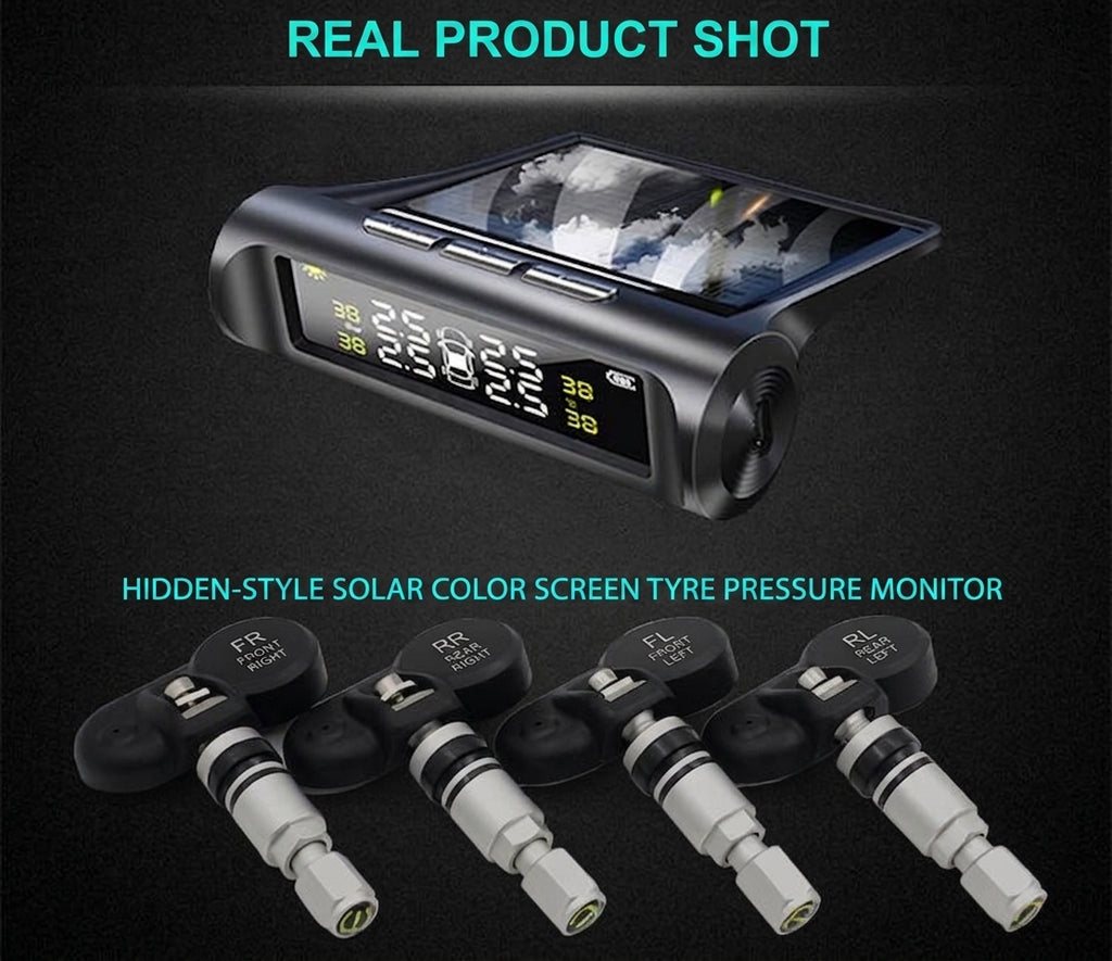 Tire Pressure Monitor TPMS Tire Pressure Monitor Tire Monitoring Tire Pressure Detector Built-in External Car Tire Pressure Car