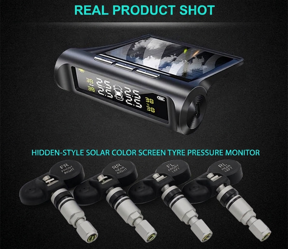 Tire Pressure Monitor TPMS Tire Pressure Monitor Tire Monitoring Tire Pressure Detector Built-in External Car Tire Pressure Car