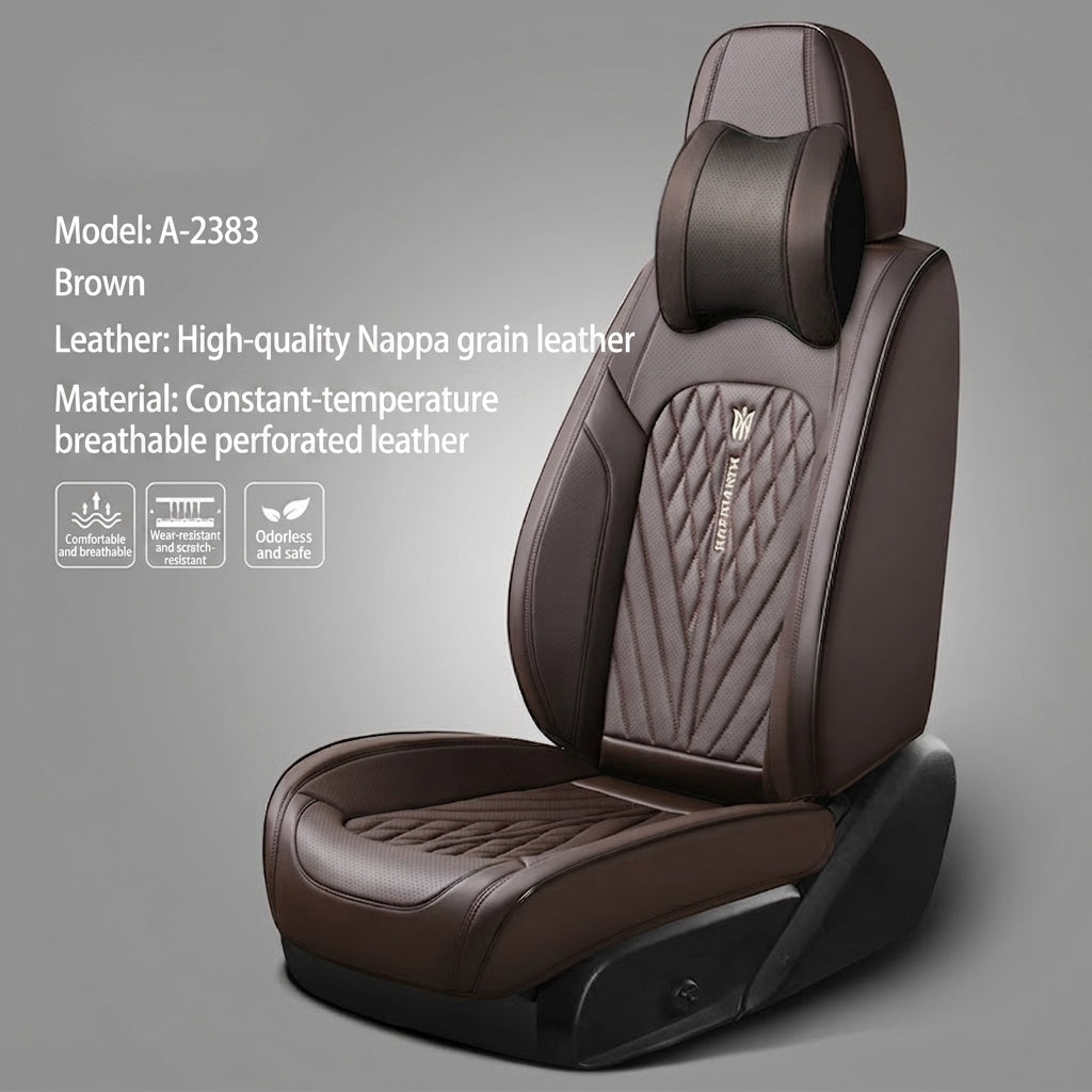 Car seat cushion Nappa leather breathable all-season universal seat cover, full-coverage high-end seat cushion car seat protective cover