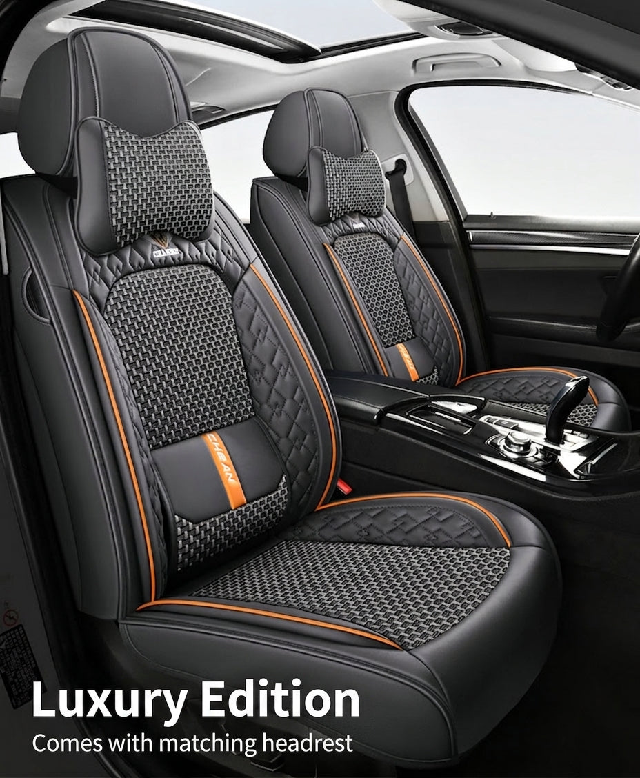 The 2025 new lumbar Napa leather ice silk car seat cushion is suitable for all seasons