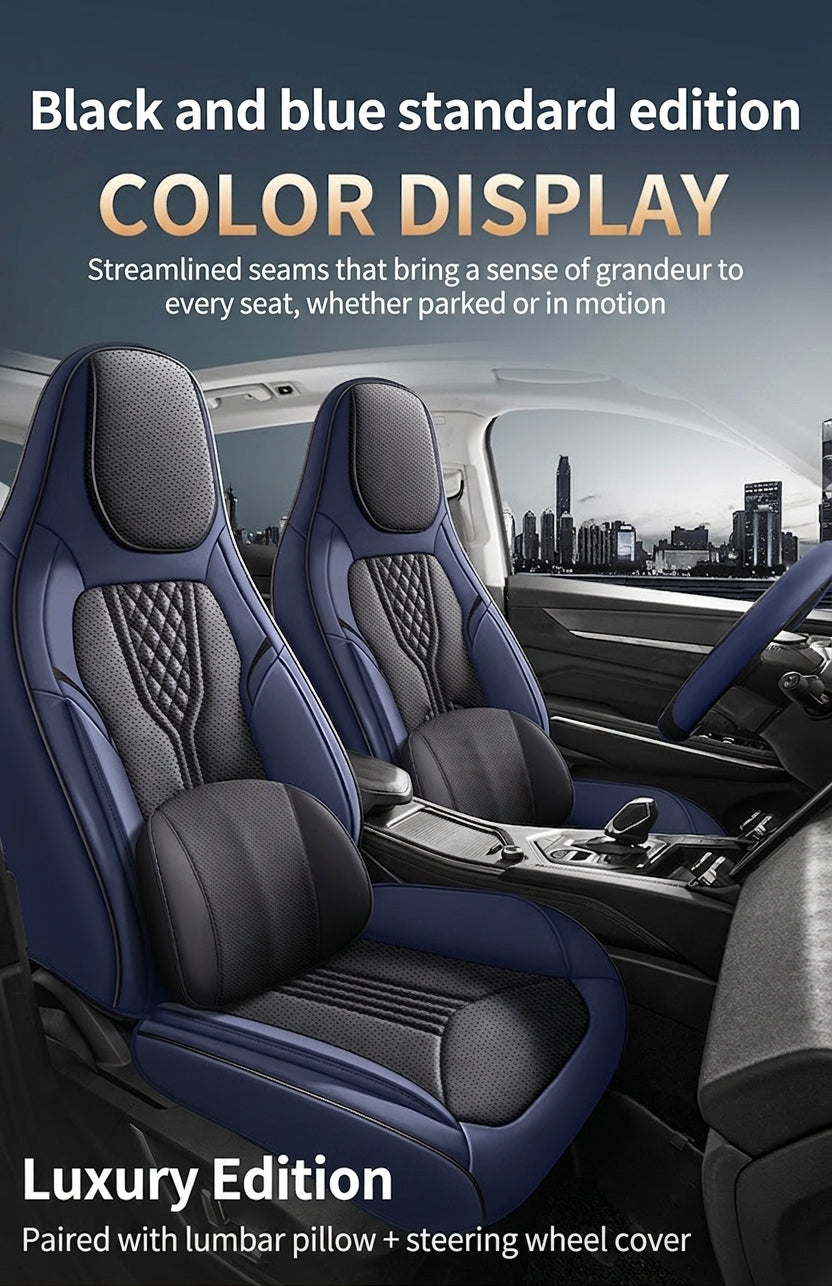 3D Nappa leather car full-coverage integrated headrest cover, all-season universal sports seat cover, leather seat cushion manufacturer wholesale