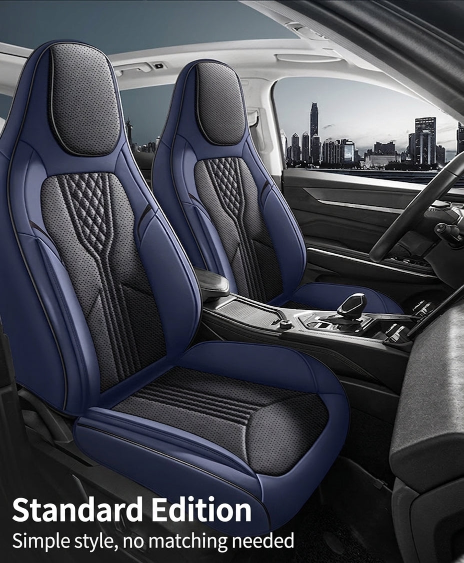 3D Nappa leather car full-coverage integrated headrest cover, all-season universal sports seat cover, leather seat cushion manufacturer wholesale