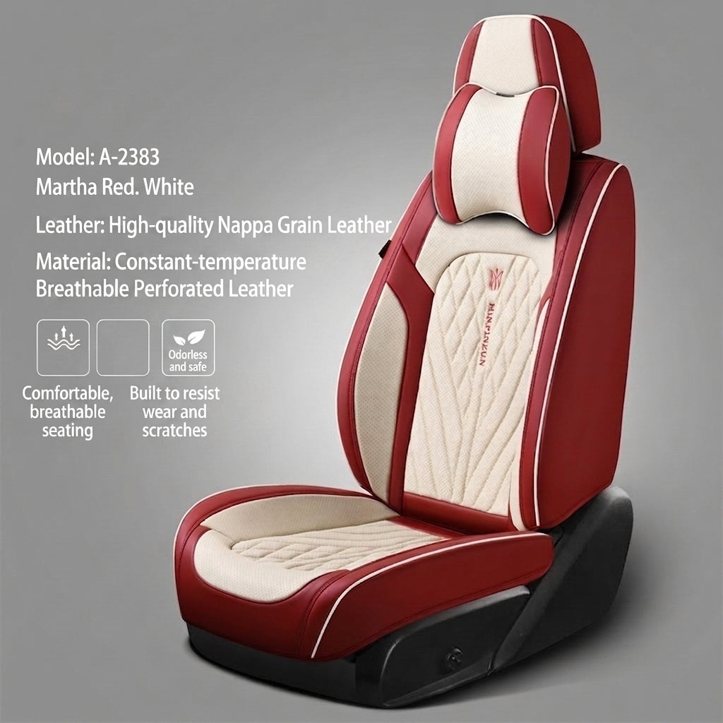 Car seat cushion Nappa leather breathable all-season universal seat cover, full-coverage high-end seat cushion car seat protective cover