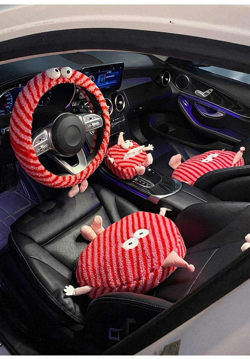 Winter plush steering wheel covers, 2024 new Monster non-slip warm all-season GM heated handlebar covers, women's version