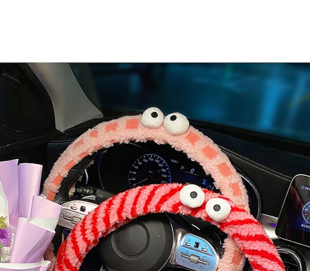 Winter plush steering wheel covers, 2024 new Monster non-slip warm all-season GM heated handlebar covers, women's version