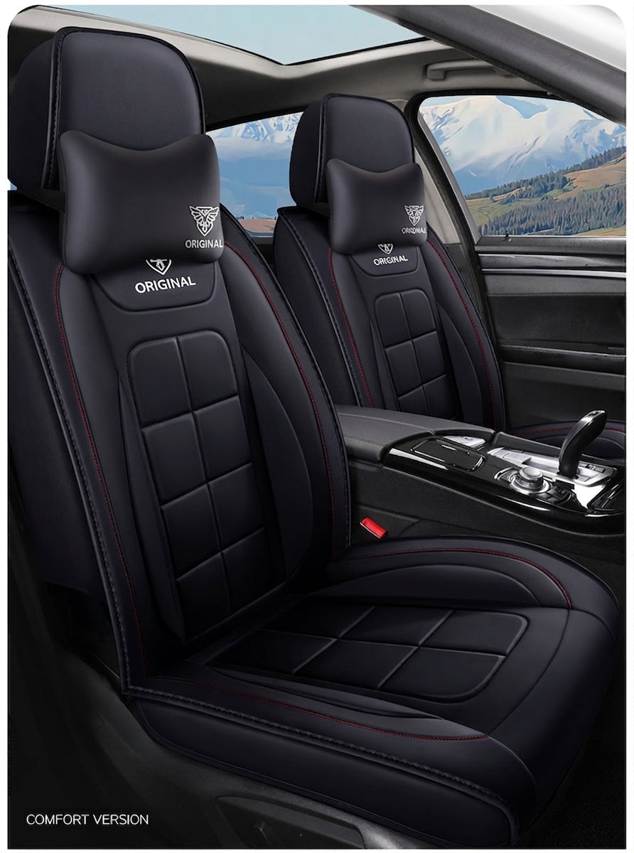 The five-seater car seat cushion is fully surrounded by the all-season universal leather seat cover, which is wear-resistant, dirt-resistant and breathable