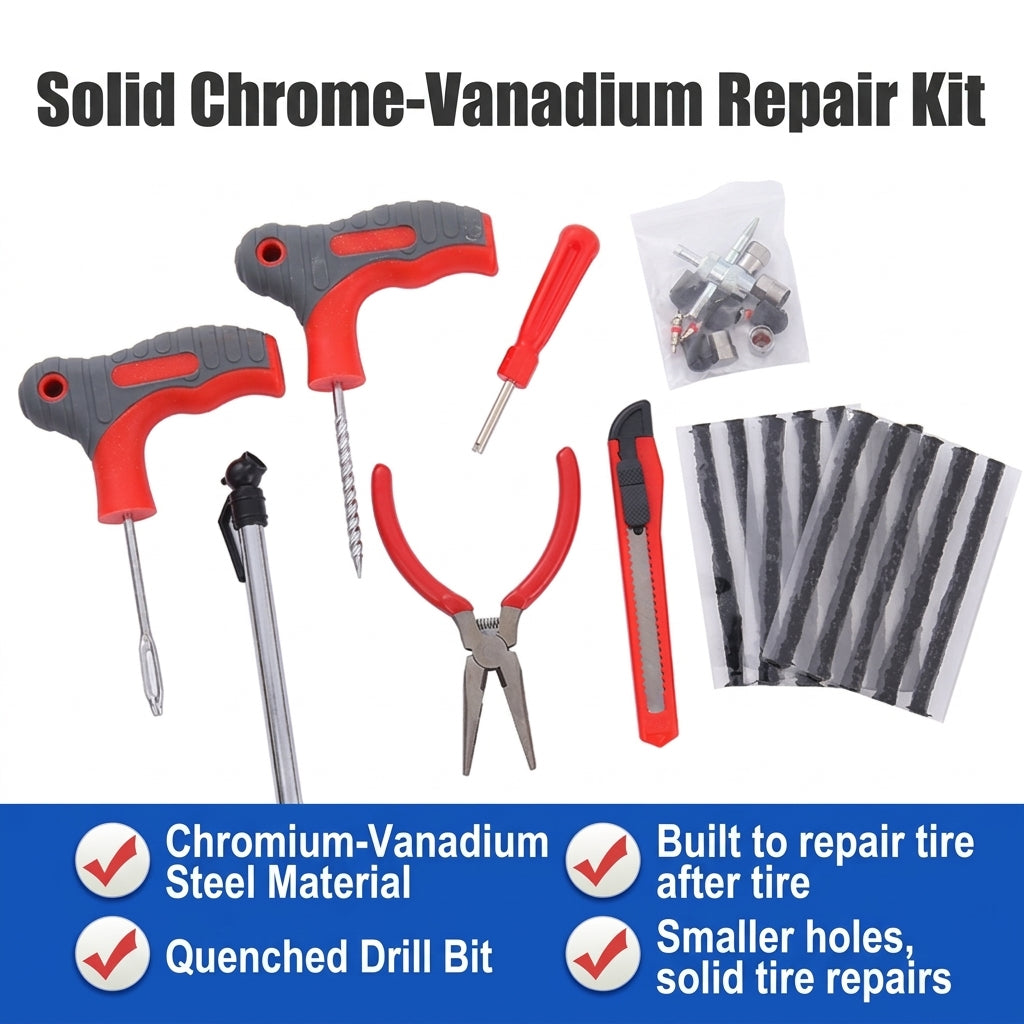 Tire Repair Tool Set - Universal Car & Motorcycle