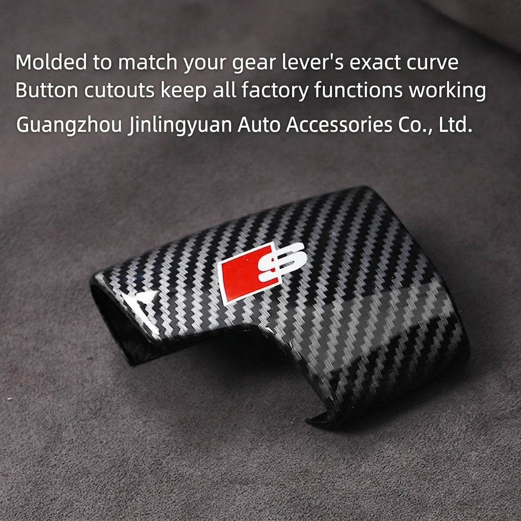 Suitable for Audi A6L A4L Q5LA3Q7Q2L gear shift cover, carbon fiber texture gear lever cover, and automotive interior modification