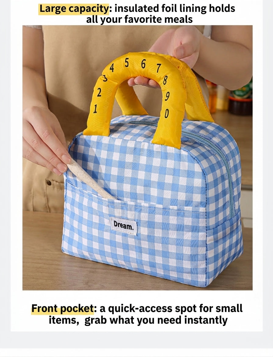 Insulated Lunch Box Bag, Portable Large Capacity