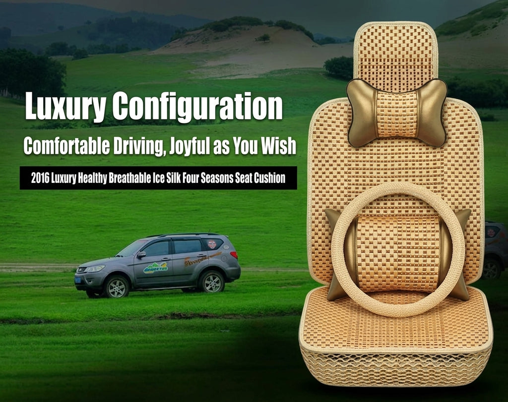 Summer Ice Silk car seat cushion, all-season universal breathable, summer-specific all-encompassing car seat cover, single-seat, five-seater, cross-border design