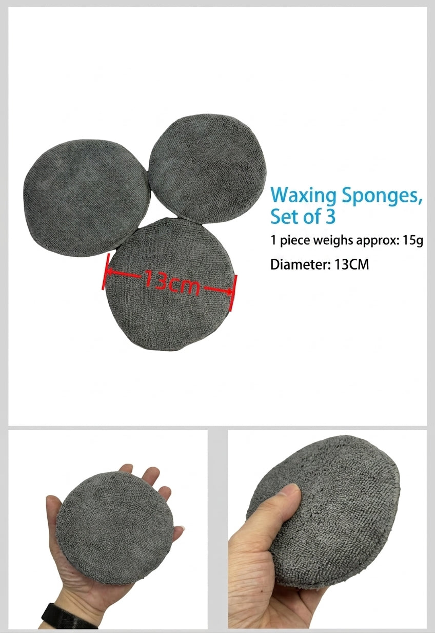 Car cleaning 9-piece set: car towels, home car wash gloves, car washing towels, rags, waxing sponges, hub brushes