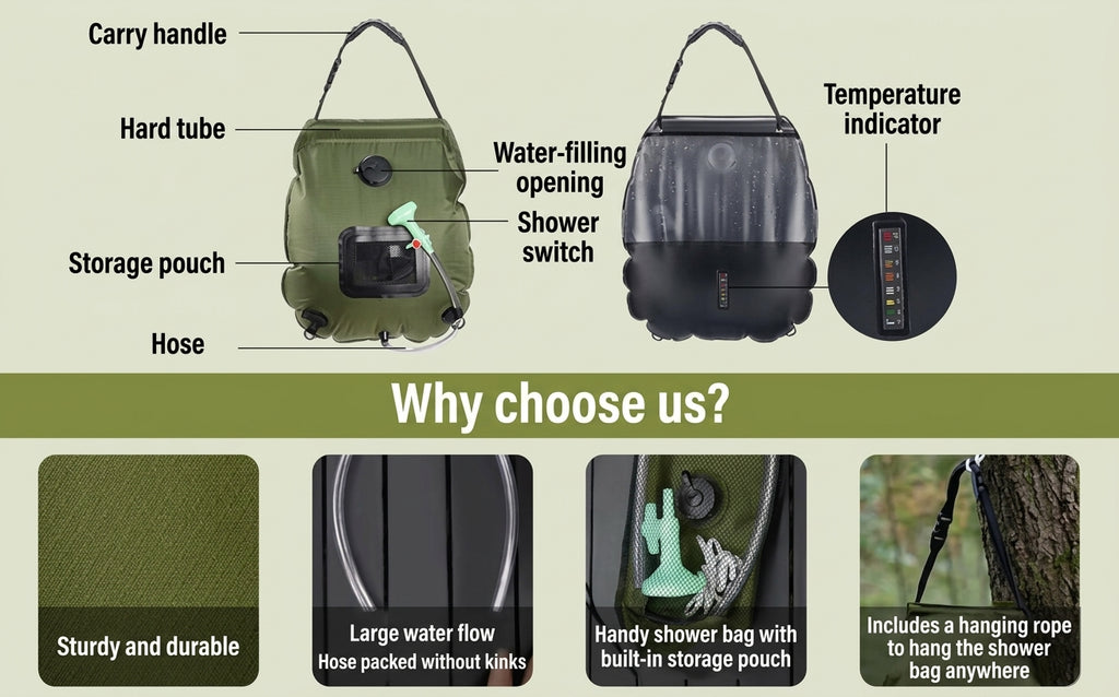 2025 Cross-border Hot Outdoor Shower Tent, Shower Bag, Toilet Combo, Changing Tent, Solar Drying Water Bag