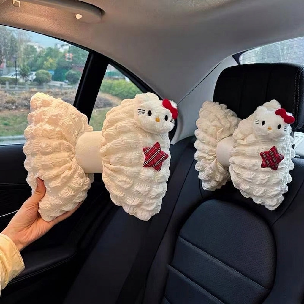 Cute and girly Kitty car headrest neck support pillow, breathable car neck support pillow, cushion, car interior accessories