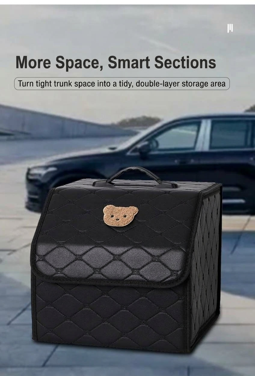 Car trunk storage box, leather multifunctional foldable storage box, storage box, storage box, car interior accessories