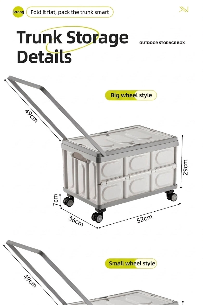 Outdoor foldable storage box, car trunk storage box, multifunctional camping picnic hand-carry basket, picnic storage box