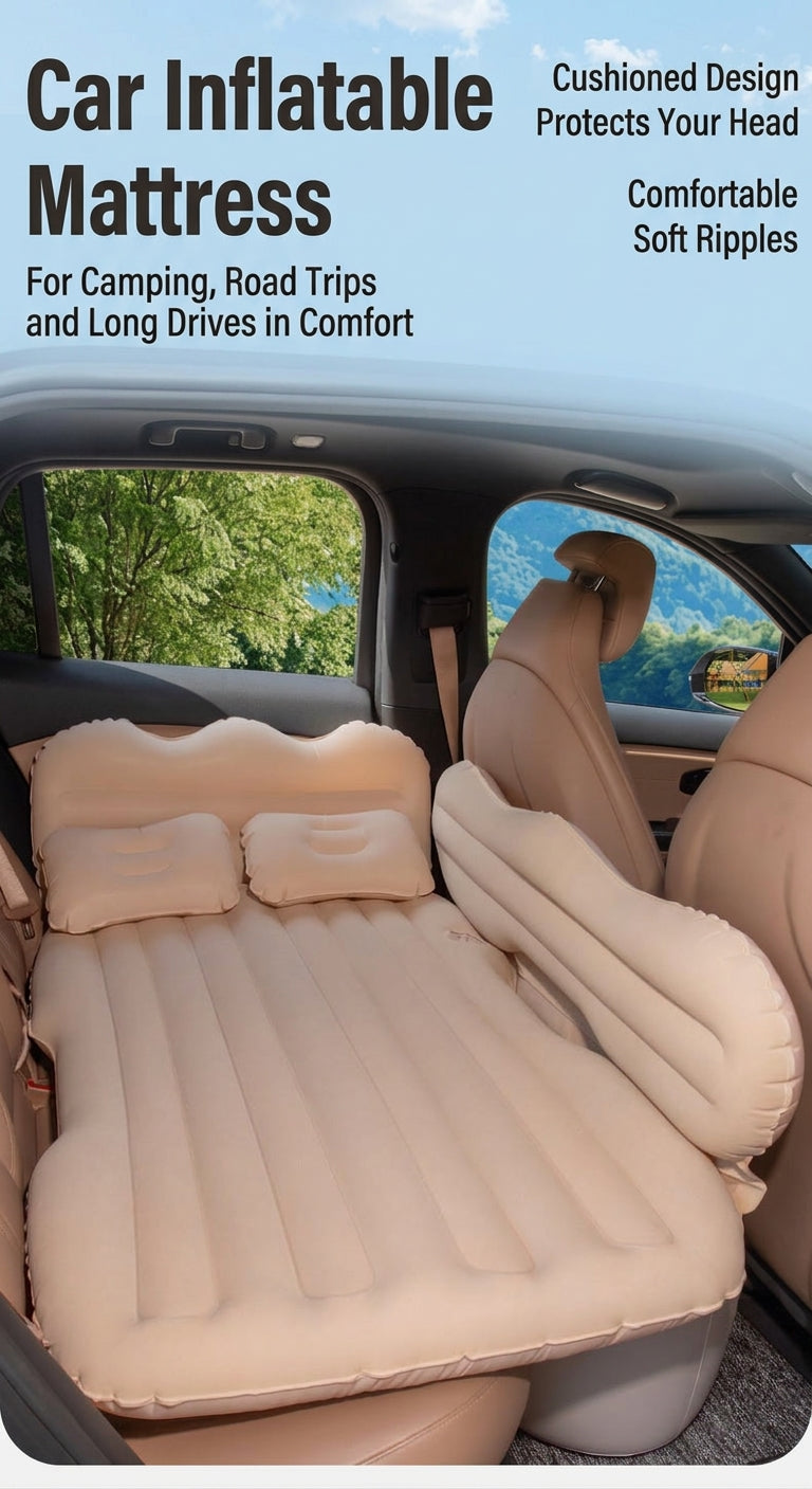 Car inflatable mattress, rear seat sleeping mat, multifunctional travel mattress, thickened inflatable mattress for SUVs and sedans