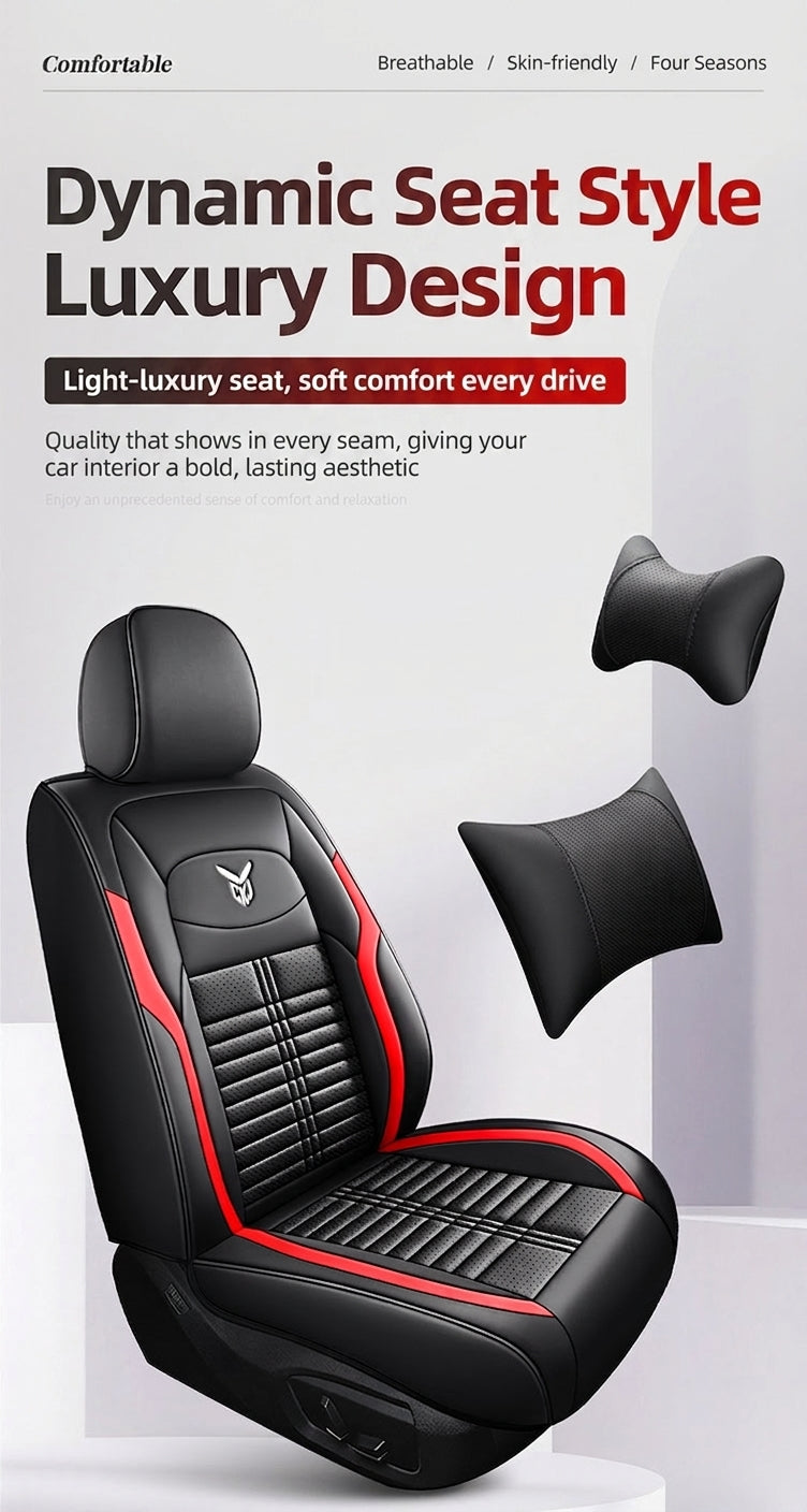 Cross-border car seat cushions with a light luxury, premium feel, all-around car seat cushions, all-season universal, simple, breathable, stain-resistant, and stain-resistant