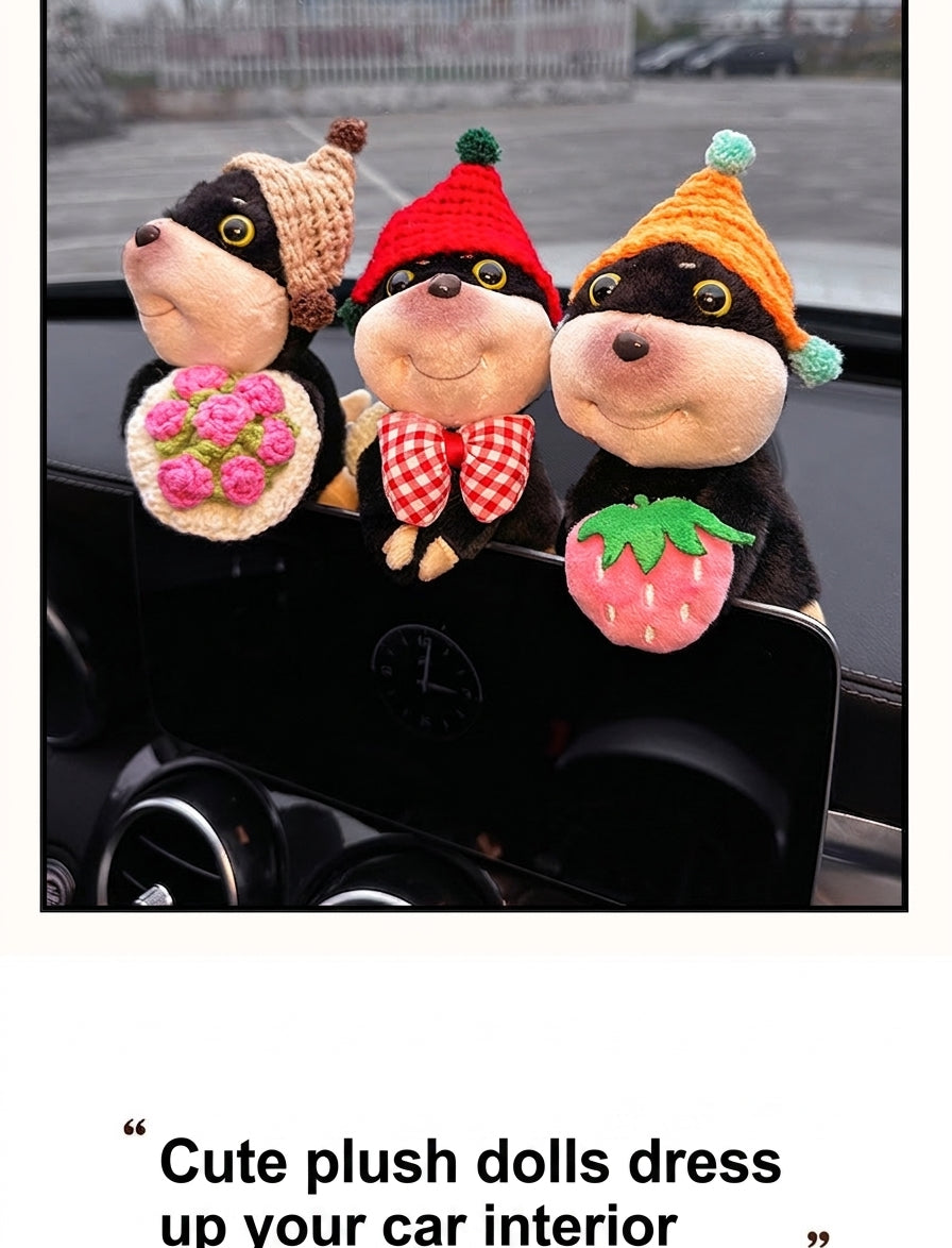 Car ornaments cute dolls bee dog car central control screen party doll display screen decoration car interior products