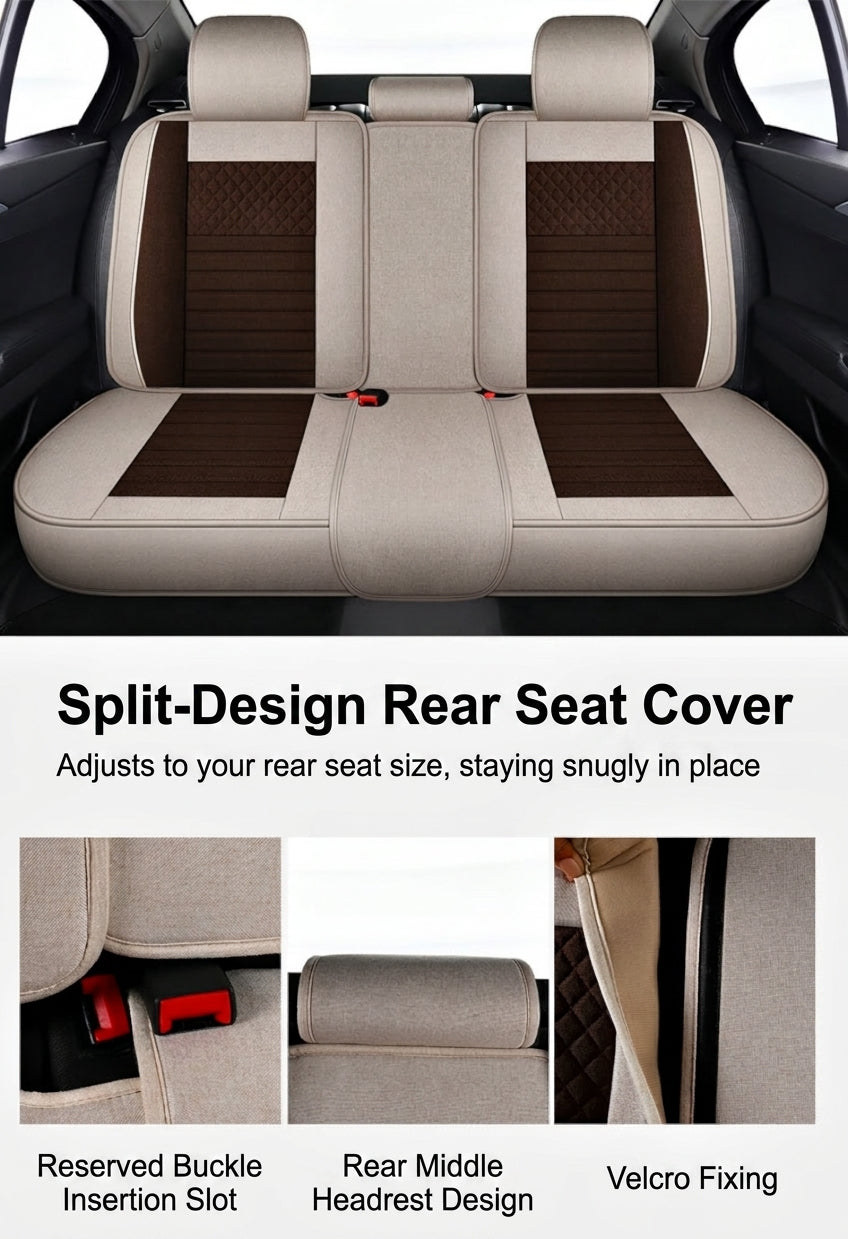 All-season universal full-coverage car seat covers, full-coverage spring and winter linen fabric art car covers, seat covers, and car cushion covers