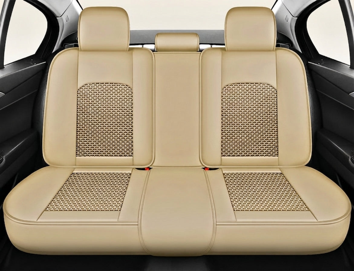 The 2025 new lumbar Napa leather ice silk car seat cushion is suitable for all seasons