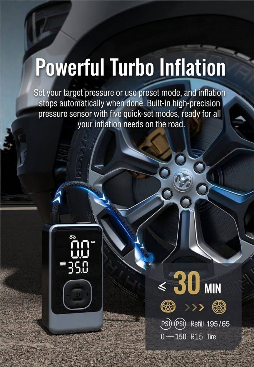 Cross-border on-board inflatable pump, on-board wireless inflatable pump, portable inflatable pump for car, electric car tire pump