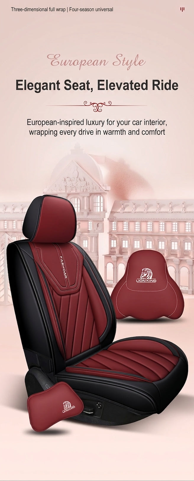 Universal four-season Nappa leather seat cover for car seat cushions, premium feel, anti-dirt, full coverage ventilation, breathable new seat cover